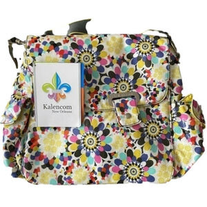 KALECOM LAMINATED PETAL OZZ Baby Diaper BAG 4 pc floral NWT multi-color NWT